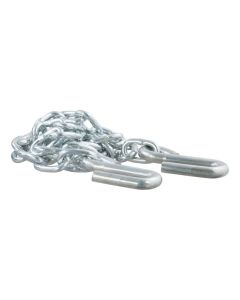 48" Safety Chain with 2 S-Hooks (2,000 lbs, Clear Zinc)