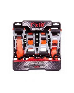 Ratchet Tie-Downs with Web Clamp 4-Pack