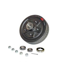 Trailer Hub And Drum Assembly 5 On 5" Bolt Circle, 1,750lb Capacity For 1-3/8" To 1-1/16" Tapered Spindle w/EZ Lube Cap & Plug (HD-1000-03-EZ)