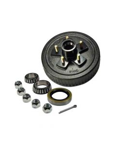 Trailer Hub And Drum Assembly 5 On 4-1/2" Bolt Circle, 1,750lb Capacity For 1-3/8" To 1-1/16" Tapered Spindle W/EZ Lube Cap & Plug (HD-1000-04-EZ)