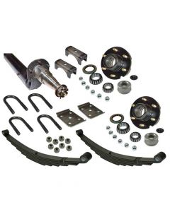 6,000 lb. Drop Axle Assembly with Brake Flanges & 6-Bolt on 5-1/2 Hubs - 89-1/2 Inch Hub Face