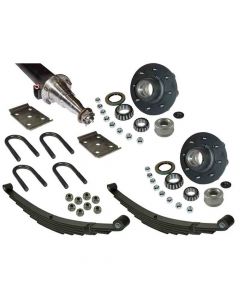 6,000 lb. Straight Axle Assembly with Brake Flanges & 8-bolt on 6-1/2 Inch Hubs - 74 Inch Hub Face