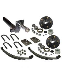 3,500 lb. Drop Axle Assembly with Brake Flanges & 5-Bolt on 4-1/2 Inch Hubs - 76 Inch Hub Face