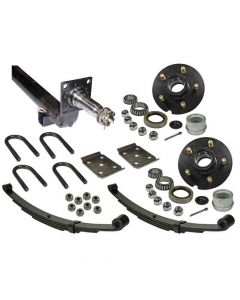 3,500 lb. Drop Axle Assembly with Brake Flanges & 5-Bolt on 4-1/2 Inch Hubs - 64 Inch Hub Face