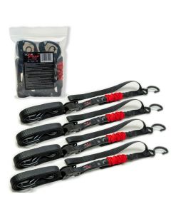 TorkStrap 1" Spring-Loaded 10 ft. Premium Tie Down Straps, 500 lb. Working Load, 4-Pack W/ Cargo Bag