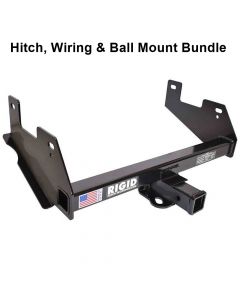 Rigid Hitch (R3-) Class III 2 Inch Receiver Trailer Hitch Bundle - Includes Ball Mount and Custom Wiring Harness fits 2015-2020 Ford F-150 Without Factory Receiver