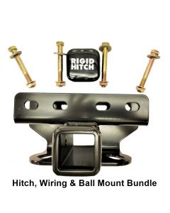 Rigid Hitch R3-0481 Class III 2 Inch Receiver Trailer Hitch Bundle - Includes Ball Mount and Custom Wiring Harness - fits Select Ford Bronco With LED Tail LIghts (No Bronco Sport)