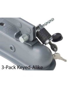 3 Pack Keyed Alike Adjustable Coupler Lock 