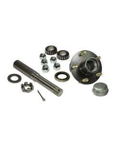 Single - 5-Bolt On 4-1/2 Inch Hub Assembly - Includes (1) 1-1/16 Inch Straight Spindle & Bearings