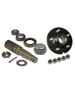 Single - 5-Bolt on 5 Inch Hub Assembly - Includes (1) 1-3/8 Inch To 1-1/16 Inch Tapered Spindle & Bearings