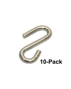 10-Pack of 7/16 Inch Safety Chain S-Hook - 1,250 Lb. Capacity