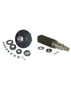 Trailer Spindle Kit - 8-Bolt on 6-1/2" Inch Hub Assembly Includes (1) Square Stock 1-3/4 Inch to 1-1/4 Inch Tapered Spindle & Bearings