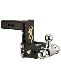 Tow & Stow Browning Edition Tri-Ball Ball Mount, 5" Drop, 1-7/8", 2" & 2-5/16" Hitch Balls, fits 2" Receiver Hitch