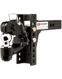 OneMount Adjustasble Pintle Hook and 2 Inch Ball Combo, 10,000 lbs. Tow Capacity