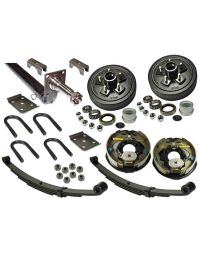 3,500 lb. Drop Axle Assembly with Electric Brakes & 5-Bolt on 4-1/2 Inch Hub/Drums - 76 Inch Hub Face