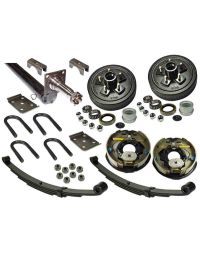 3,500 lb. Drop Axle Assembly with Electric Brakes & 5-Bolt on 4-1/2 Inch Hub/Drums - 88 Inch Hub Face