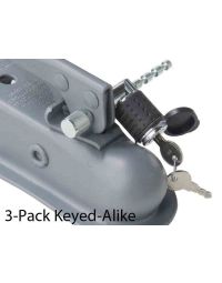 3 Pack Keyed Alike Adjustable Coupler Lock 