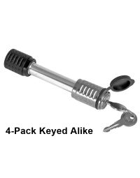 4 Pack Keyed Alike 5/8 Inch Barbell Style Hitch Pin Lock - Fits 2" Receiver Hitches