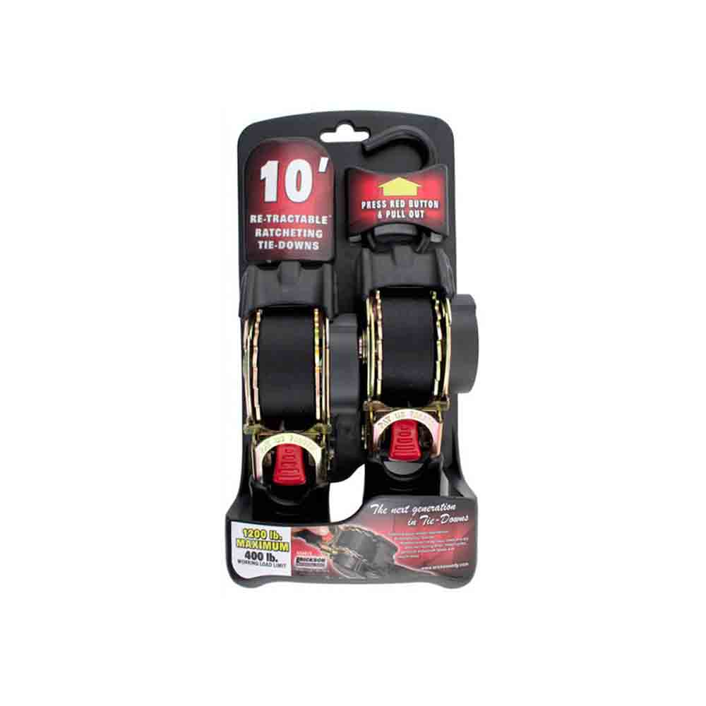 Pair of Retractable Ratcheting Tie-Down Straps