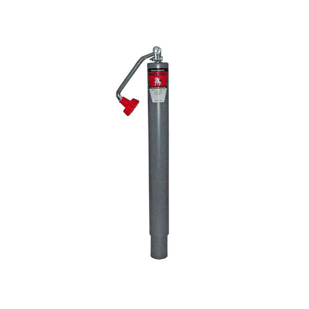 Bulldog Round Trailer Jack, No Mount, 5,000 lbs. Lift Capacity, Top Wind, Weld-On, 15 in. Travel