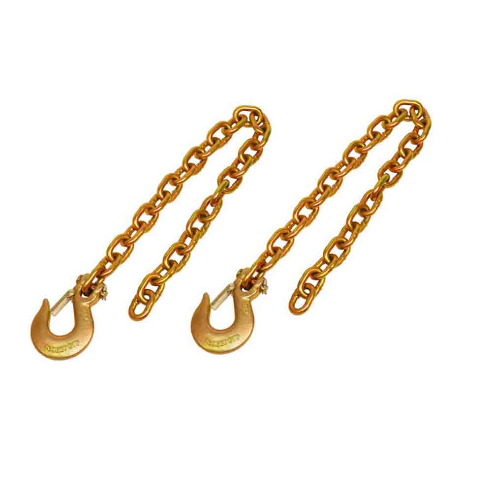 Pair of Heavy Duty Trailer Safety Chains with Latching Hooks - 26,400 lb. Capacity - 36