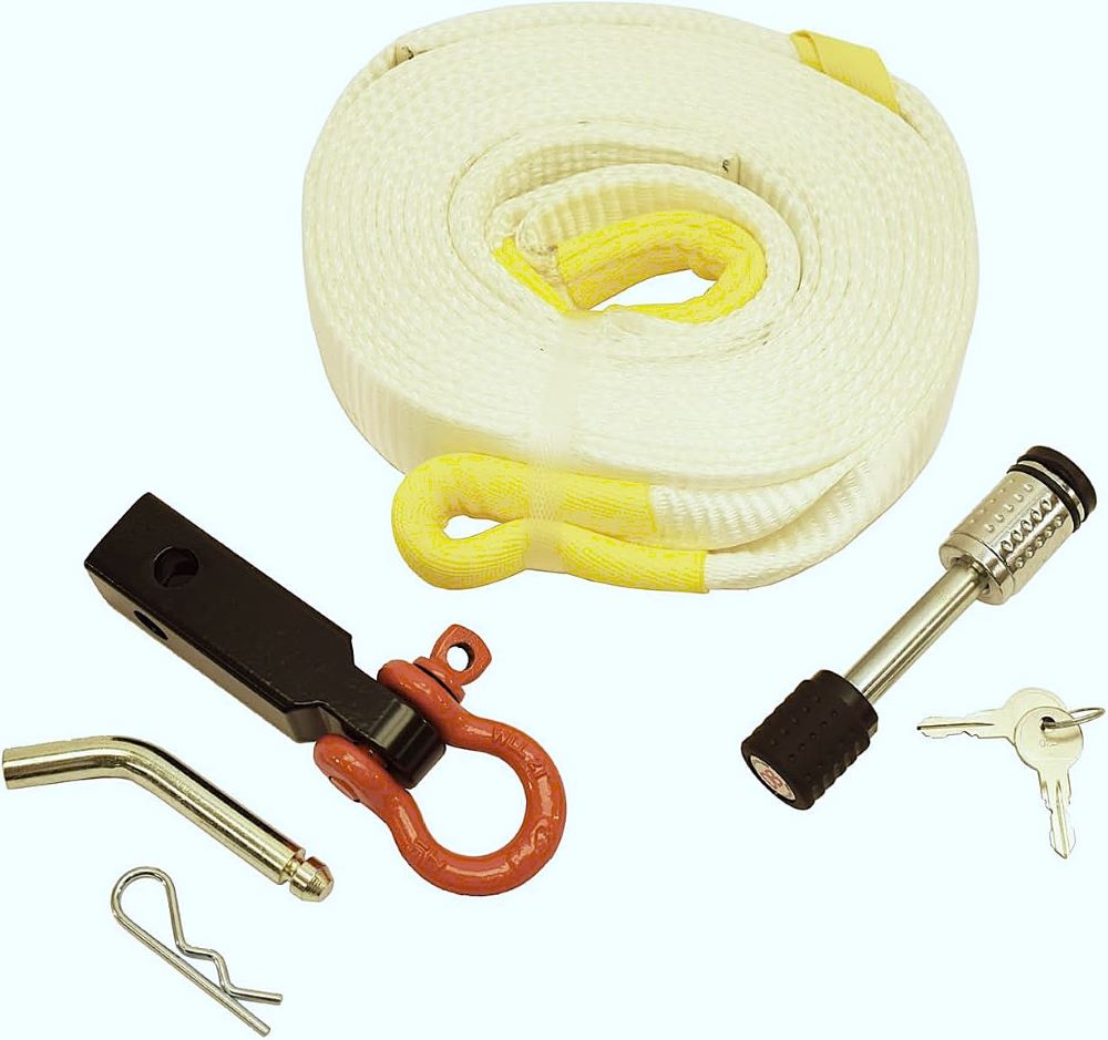 Polyester (2" x 20") Recovery Strap with Shackle Mount Kit for 1-1/4 Inch Receivers