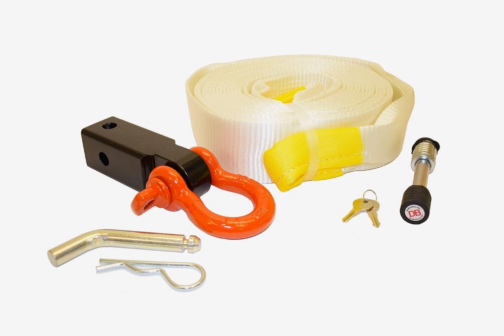 Polyester (3" x 30") Recovery Strap with Shackle Mount Kit for 2 Inch Receivers