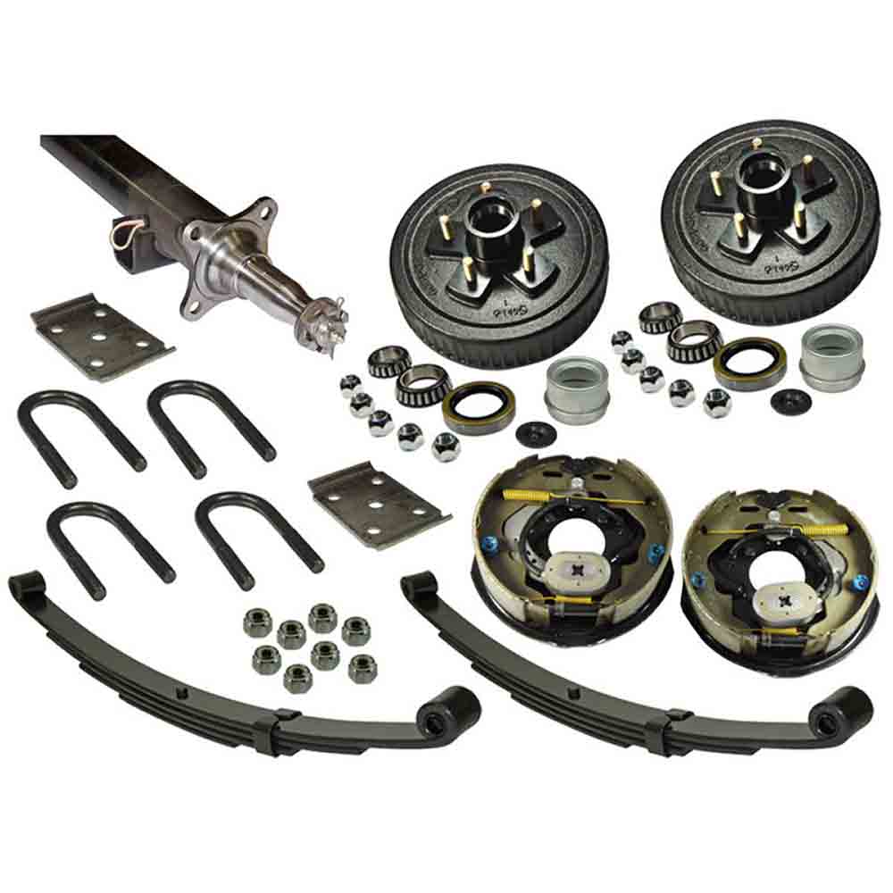 3,500 lb. Straight Axle Assembly with Electric Brakes & 5-Bolt on 4-1/2 Inch Hub/Drums - 62 Inch Hub Face