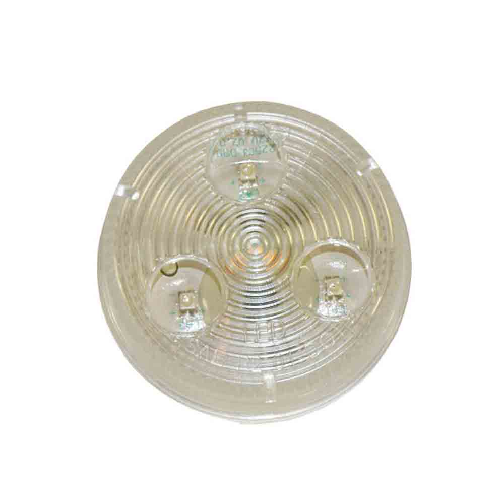 Sealed LED Marker/Clearance Light - 2-1/2 Inch Round - Amber with Clear Lens
