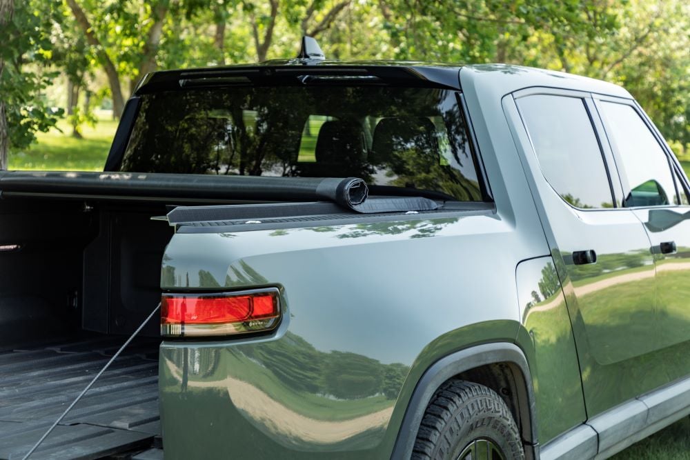 Access Lorado Roll-Up Tonneau Cover fits Select Rivian R1T 4 Foot 6 Inch Box w/ OEM Tonneau Tracks