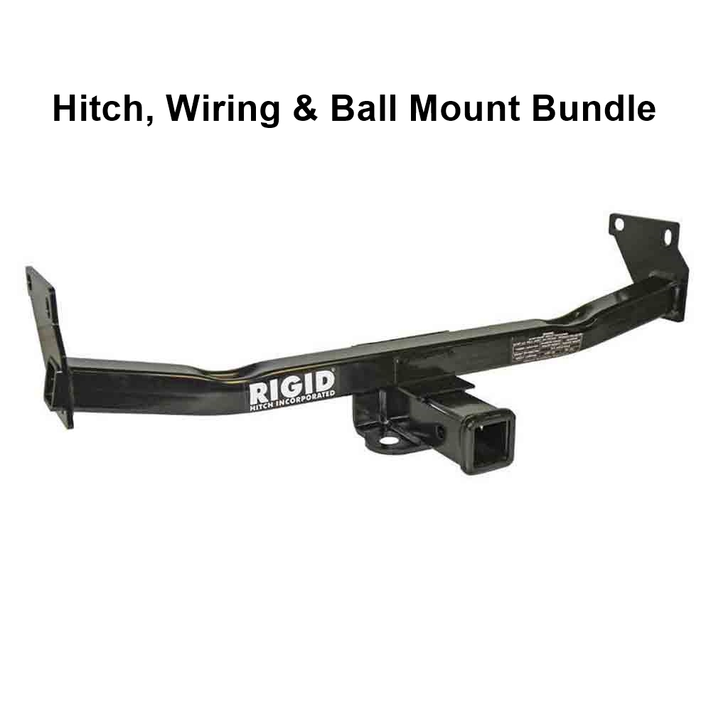 Rigid Hitch R3-0121-2KBW Class III 2 Inch Receiver Trailer Hitch Bundle - Includes Ball Mount and Custom Wiring Harness - fits 2011-2017 Jeep Compass (No PHEV models)