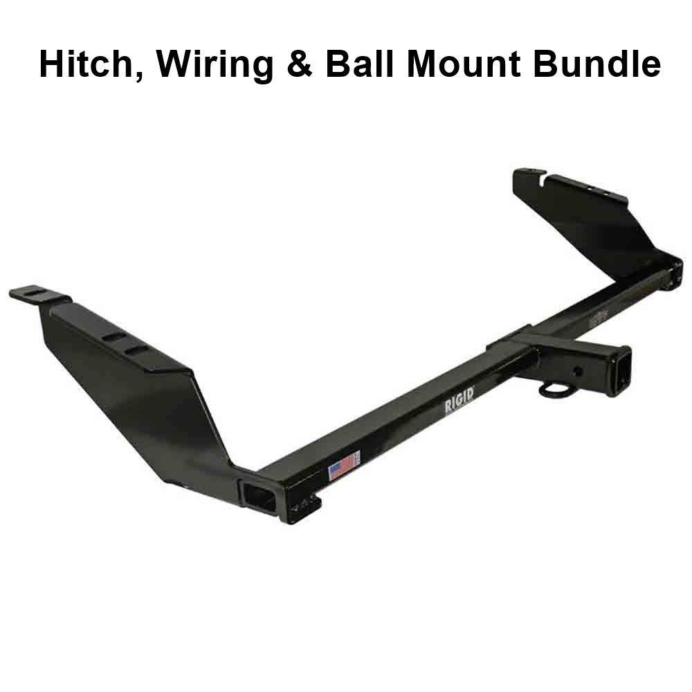 Rigid Hitch (R3-0393) Class III 2 Inch Receiver Trailer Hitch Bundle - Includes Ball Mount and Custom Wiring Harness fits 2015-2020 Toyota Sienna SE