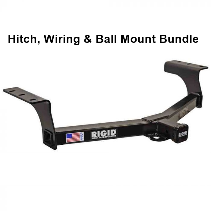 Rigid Hitch (R3-0518) Class III 2 Inch Receiver Trailer Hitch Bundle - Includes Ball Mount and Custom Wiring Harness fits 2006-2012 Toyota RAV4