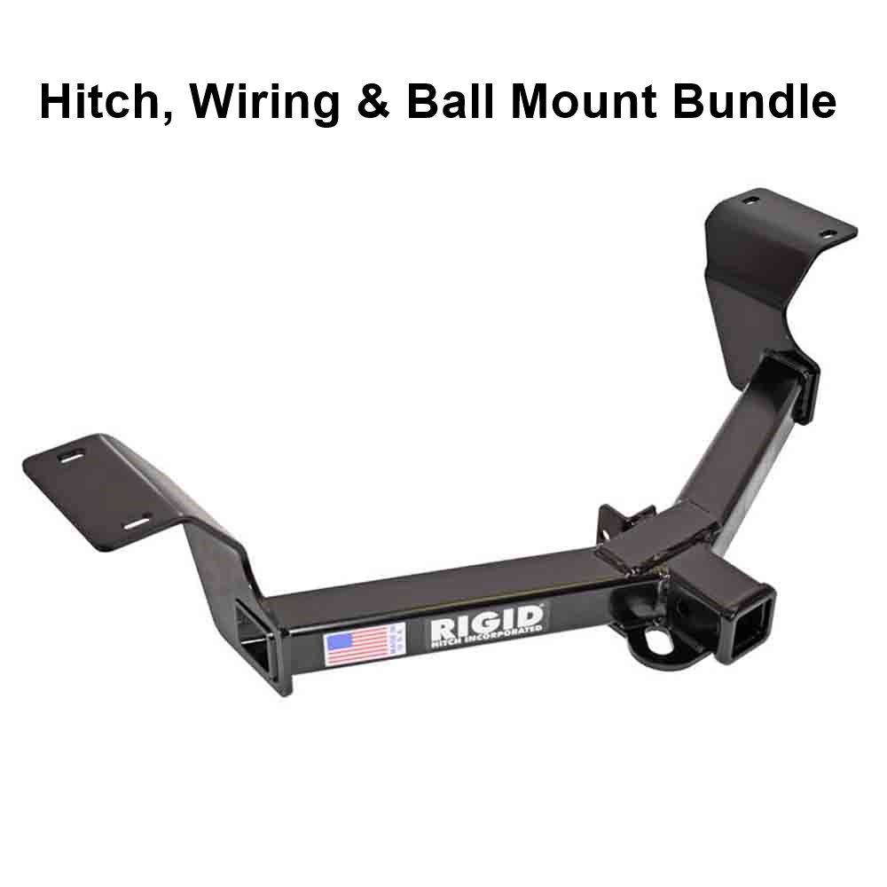 Rigid Hitch (R3-0520) Class III 2 Inch Receiver Trailer Hitch Bundle - Includes Ball Mount and Custom Wiring Harness fits 2017-2022 Honda CR-V
