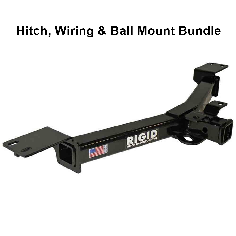 Rigid Hitch R3-0862-2KBW Class III 2 Inch Receiver Trailer Hitch Bundle - Includes Ball Mount and Custom Wiring Harness - fits 2007-2012 GMC Acadia