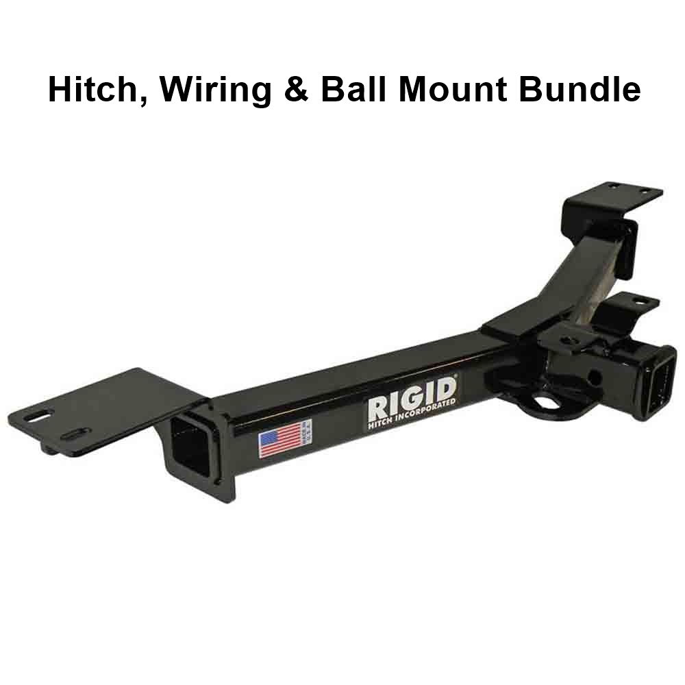 Rigid Hitch R3-0862-3KBW Class III 2 Inch Receiver Trailer Hitch Bundle - Includes Ball Mount and Custom Wiring Harness - fits 2013-17 Buick Enclave, 2013-16 GMC Acadia & 2017 GMC Acadia Limited