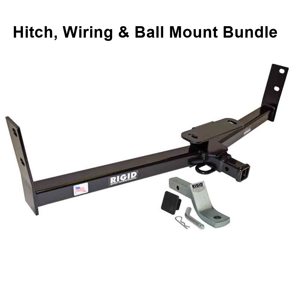 Rigid Hitch R3-0867-3KBW Class III 2 Inch Receiver Trailer Hitch Bundle - Includes Ball Mount and Custom Wiring Harness - fits 2010-2017 Chevy Equinox, GMC Terrain