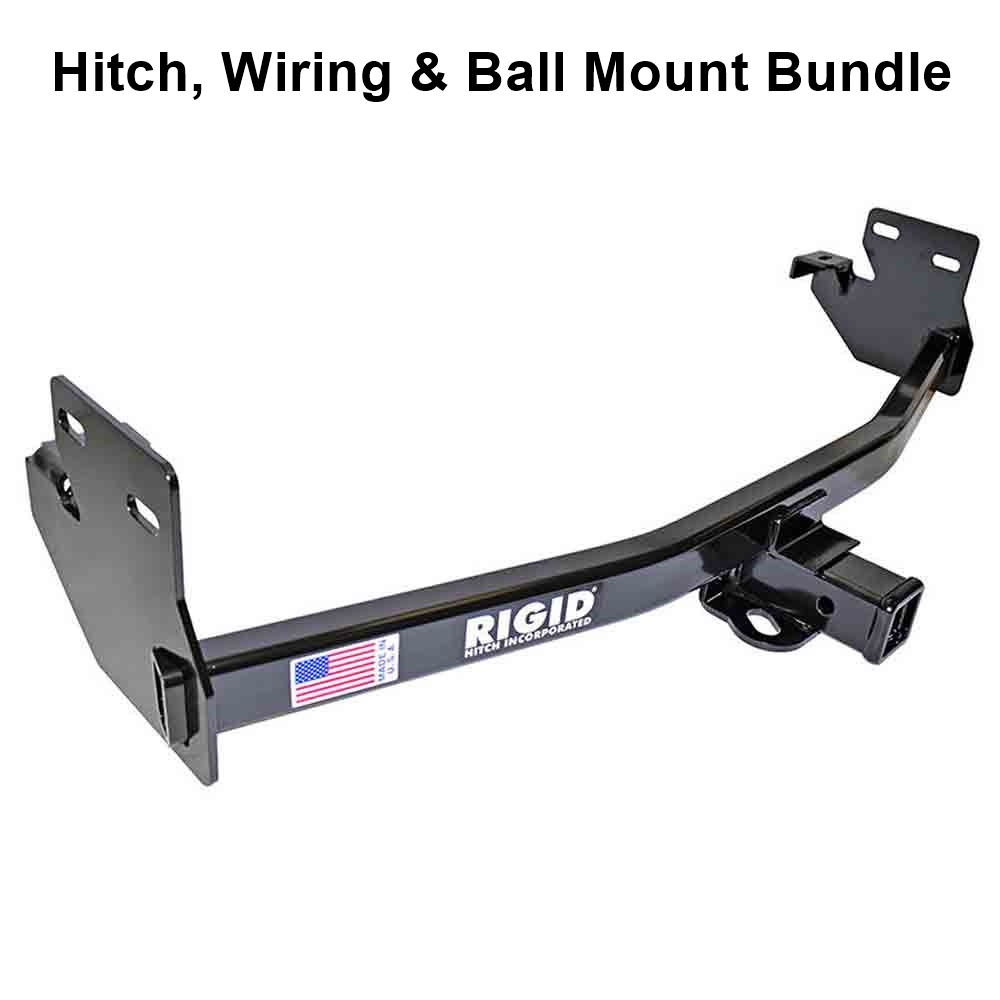 Rigid Hitch (R3-0871) Class IV 2 Inch Receiver Trailer Hitch Bundle - Includes Ball Mount and Custom Wiring Harness - fits 2004-2012 GMC Canyon, Chevrolet Colorado And 2006-2008 Isuzu Pickup I-Series