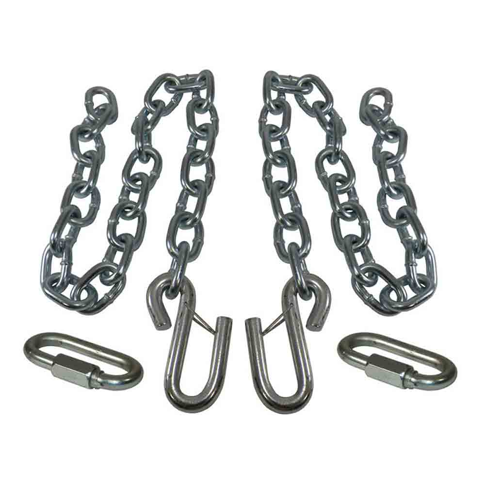 Trailer Safety Chains with Wire Latches with 3/8 Inch Quick Links - Class III - 36