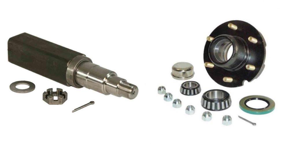 Trailer Spindle and Hub Kit with 6 Lugs on 5 1/2