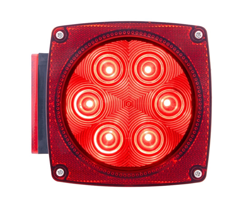 Waterproof LED Combination Tail Light, Driver Side with License Illuminator