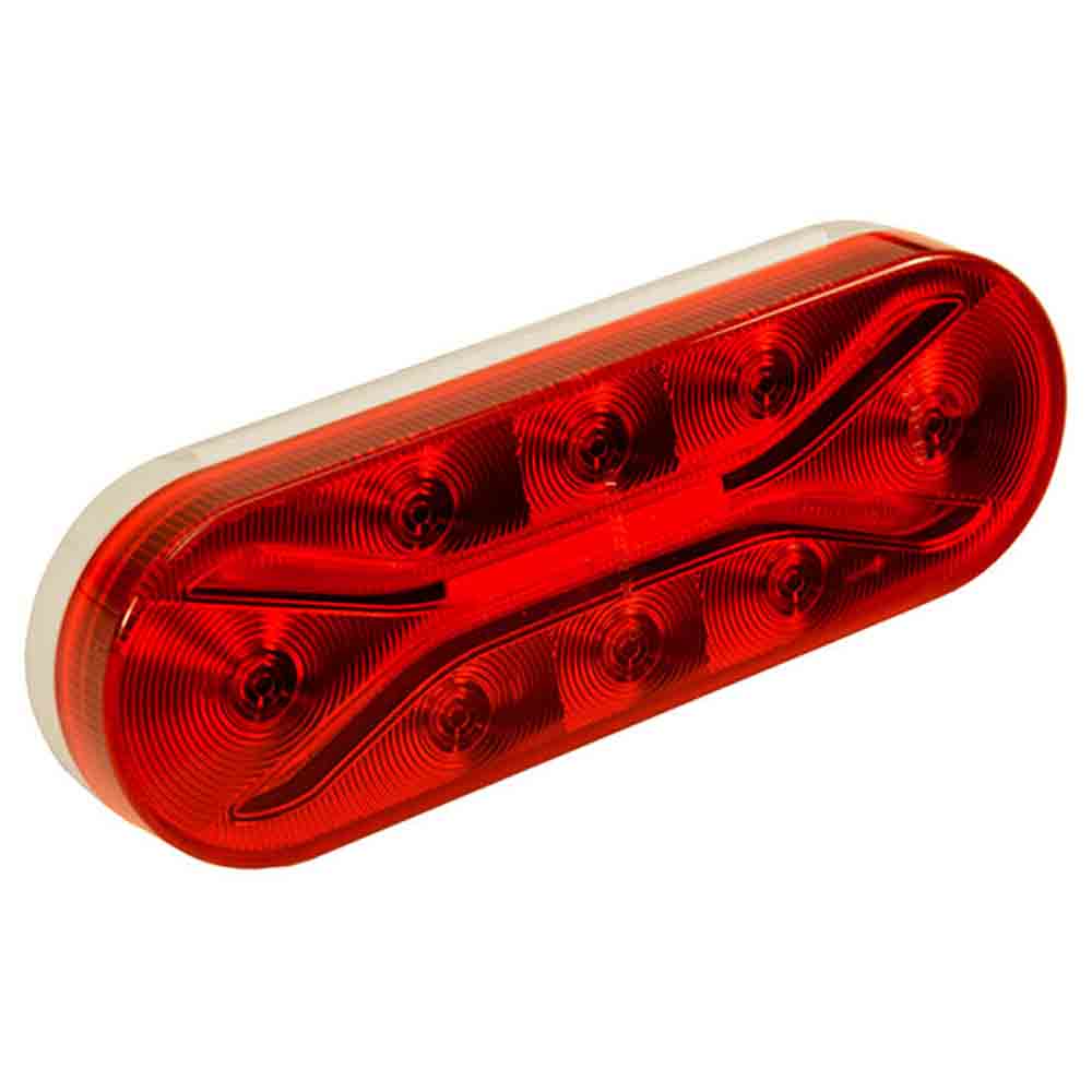 LED Light Guide - 6 Inch Oval - Red Lens