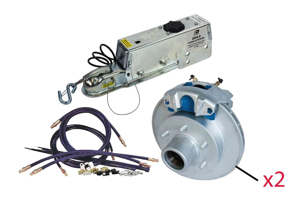 Dexter DX6.6 Disc Brake Actuator & Hydraulic Brake Line Kit with Titan Disc Brake Conversion Package