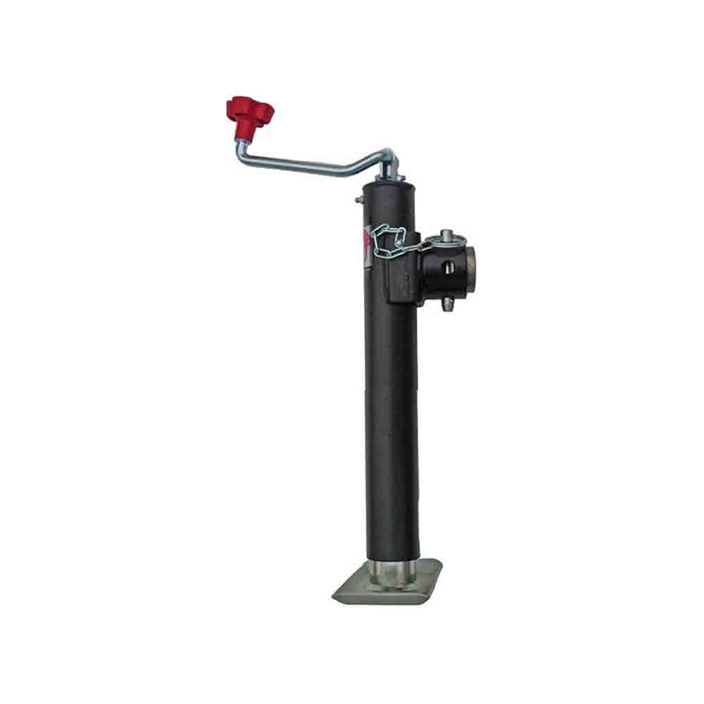 Ram 5,000 lb. Support, 3,000 Lift Capacity, Swivel Pipe Mount, Top Wind Trailer Jack