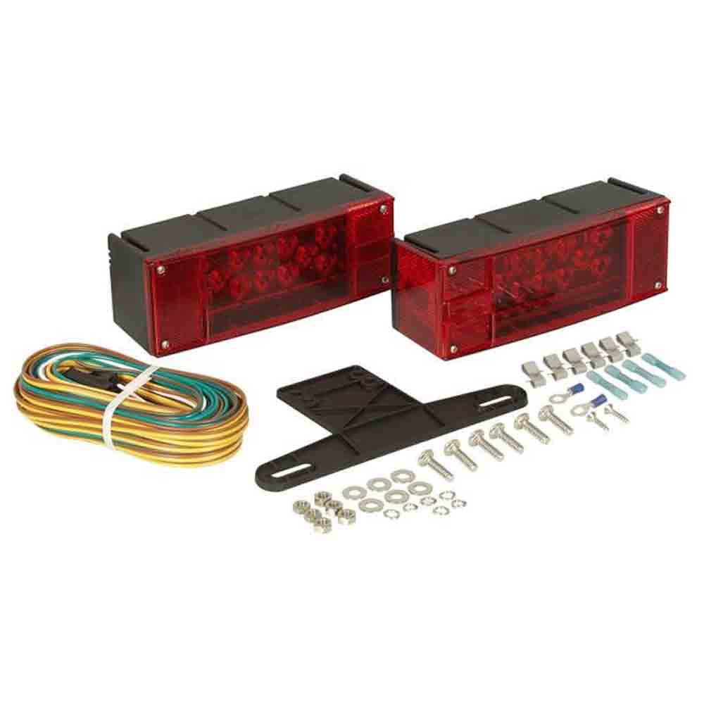 LED Trailer Tail Lights and Wiring Kit for Trailers Over 80 Inches Wide